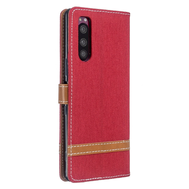 For Sony Xperia 5 / XZ5 Color Matching Denim Texture Horizontal Flip PU Leather Case with Holder & Card Slots & Wallet & Lanyard