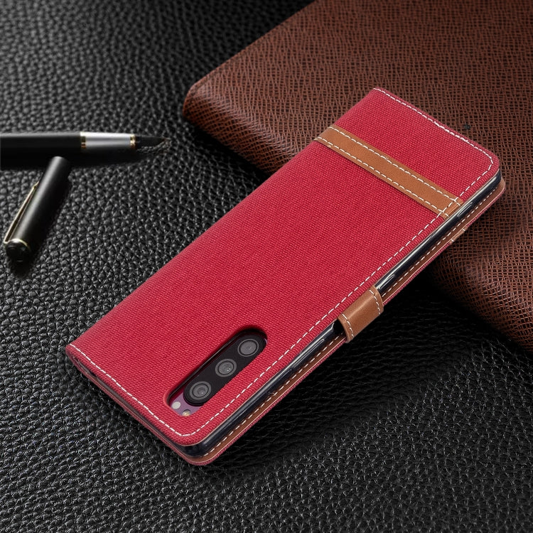 For Sony Xperia 5 / XZ5 Color Matching Denim Texture Horizontal Flip PU Leather Case with Holder & Card Slots & Wallet & Lanyard