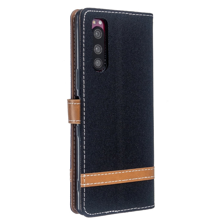 For Sony Xperia 5 / XZ5 Color Matching Denim Texture Horizontal Flip PU Leather Case with Holder & Card Slots & Wallet & Lanyard
