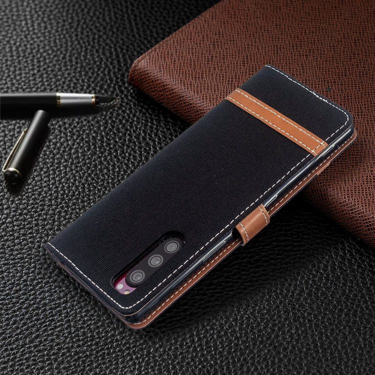 For Sony Xperia 5 / XZ5 Color Matching Denim Texture Horizontal Flip PU Leather Case with Holder & Card Slots & Wallet & Lanyard