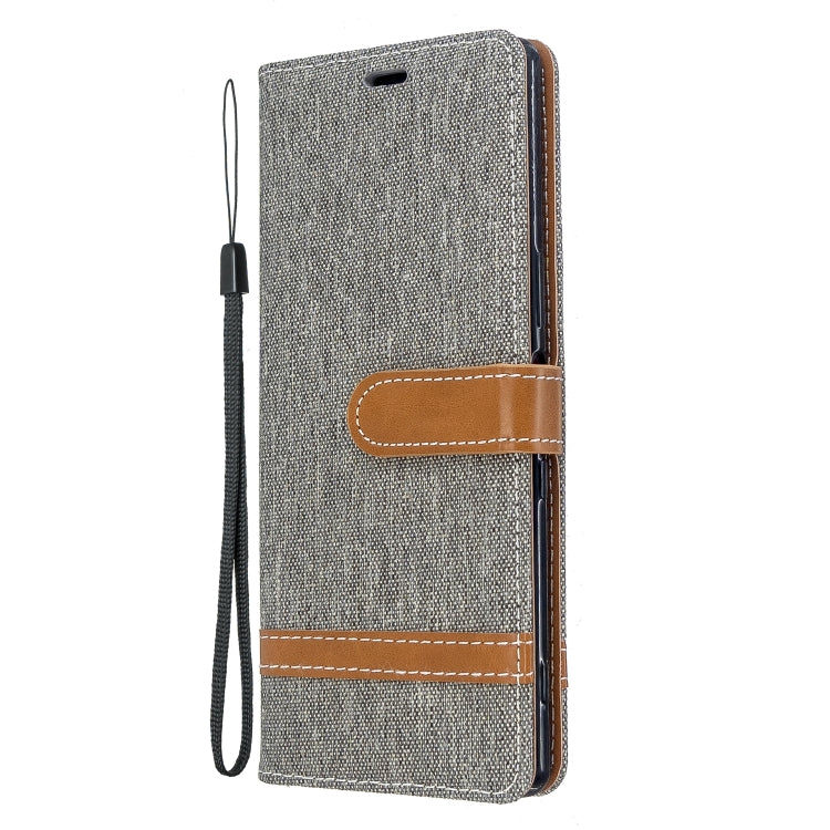 For Sony Xperia 5 / XZ5 Color Matching Denim Texture Horizontal Flip PU Leather Case with Holder & Card Slots & Wallet & Lanyard