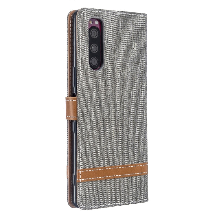 For Sony Xperia 5 / XZ5 Color Matching Denim Texture Horizontal Flip PU Leather Case with Holder & Card Slots & Wallet & Lanyard