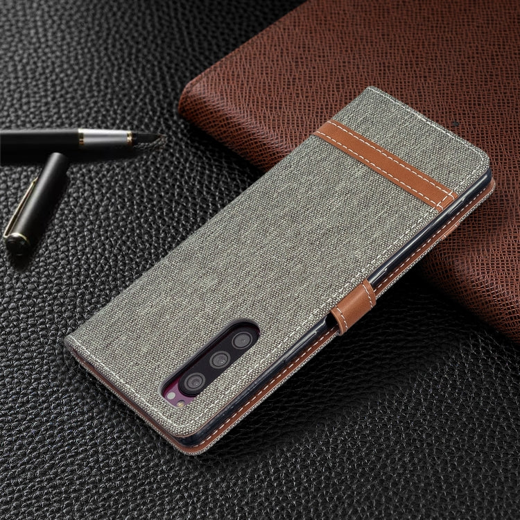 For Sony Xperia 5 / XZ5 Color Matching Denim Texture Horizontal Flip PU Leather Case with Holder & Card Slots & Wallet & Lanyard