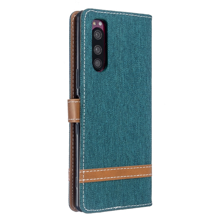 For Sony Xperia 5 / XZ5 Color Matching Denim Texture Horizontal Flip PU Leather Case with Holder & Card Slots & Wallet & Lanyard