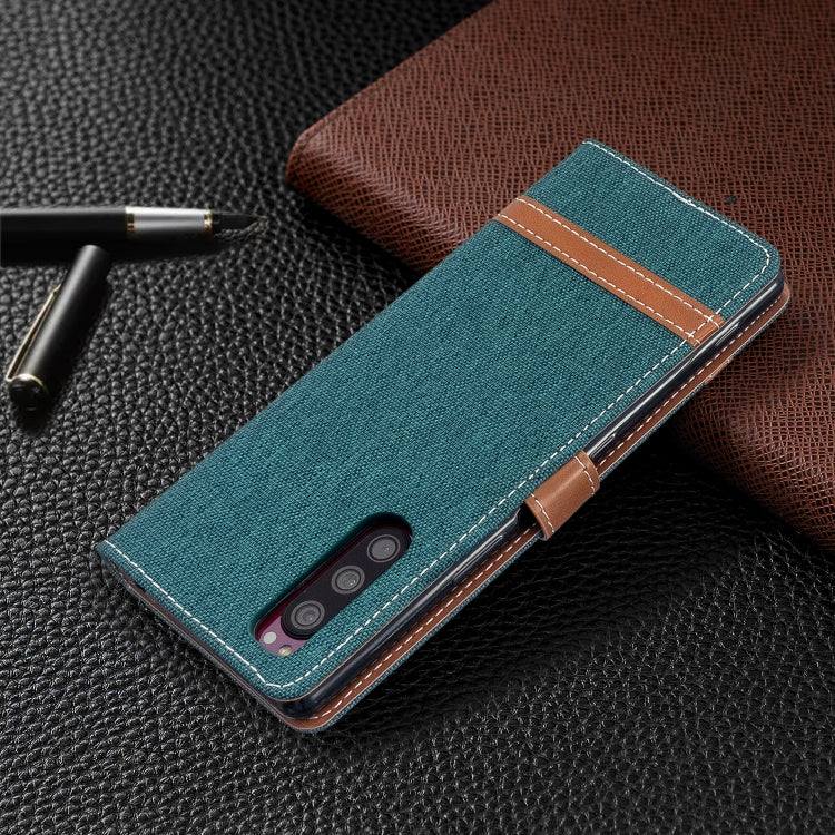 For Sony Xperia 5 / XZ5 Color Matching Denim Texture Horizontal Flip PU Leather Case with Holder & Card Slots & Wallet & Lanyard