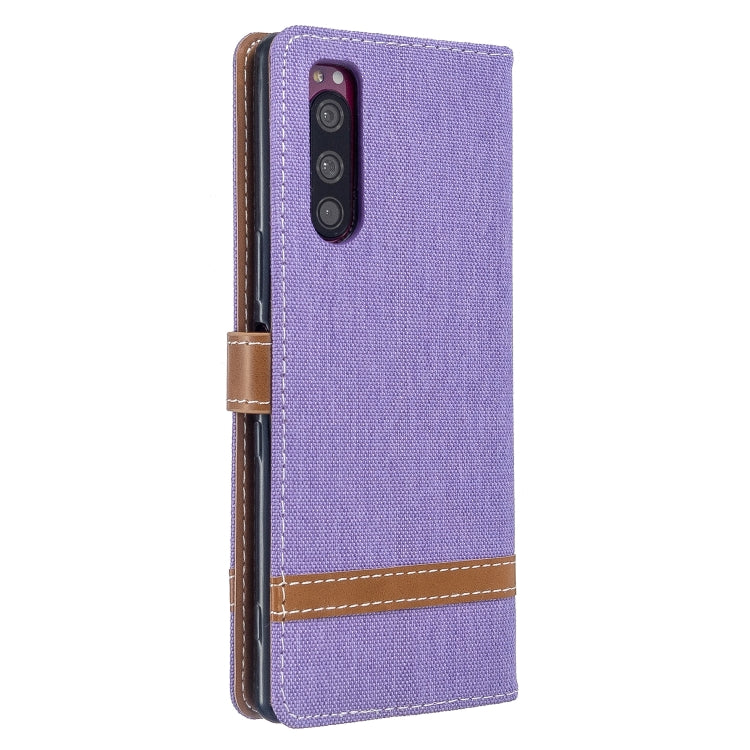 For Sony Xperia 5 / XZ5 Color Matching Denim Texture Horizontal Flip PU Leather Case with Holder & Card Slots & Wallet & Lanyard