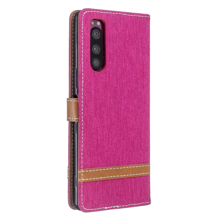 For Sony Xperia 5 / XZ5 Color Matching Denim Texture Horizontal Flip PU Leather Case with Holder & Card Slots & Wallet & Lanyard
