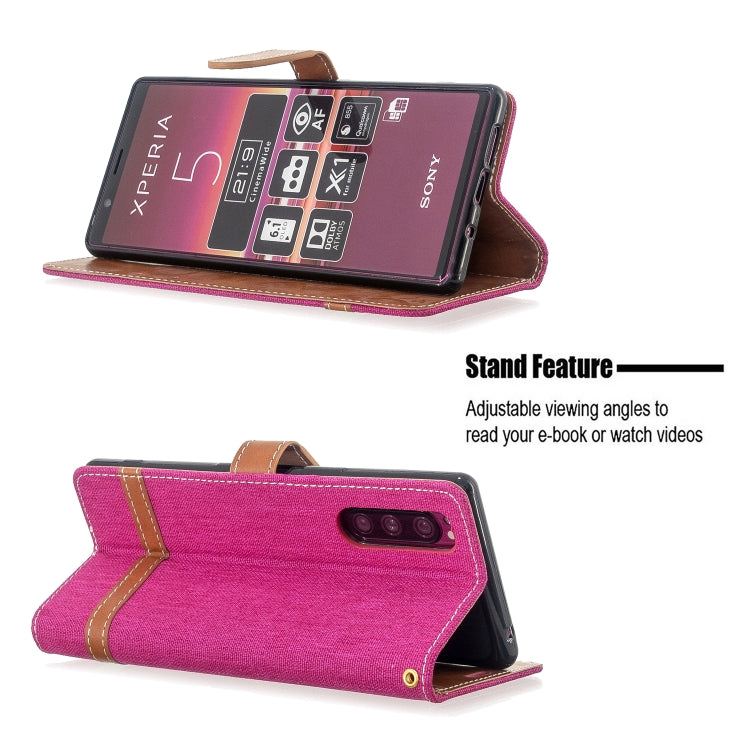 For Sony Xperia 5 / XZ5 Color Matching Denim Texture Horizontal Flip PU Leather Case with Holder & Card Slots & Wallet & Lanyard