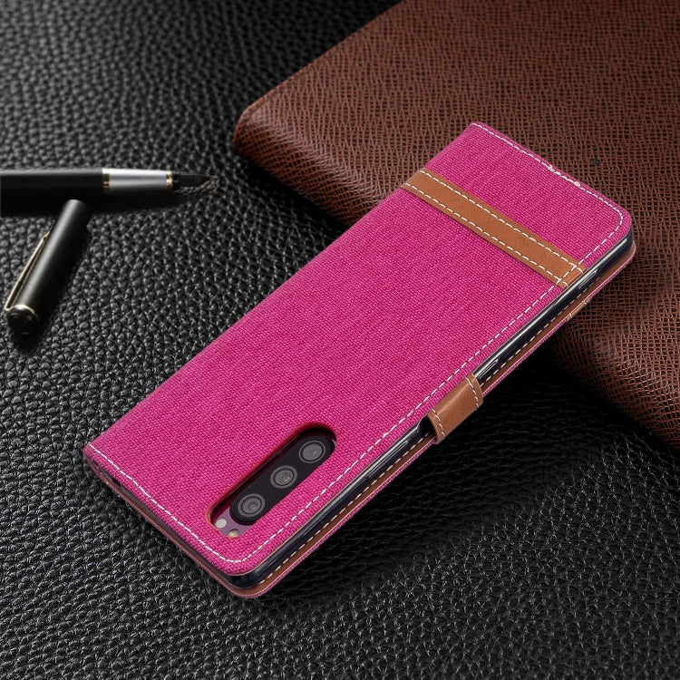 For Sony Xperia 5 / XZ5 Color Matching Denim Texture Horizontal Flip PU Leather Case with Holder & Card Slots & Wallet & Lanyard
