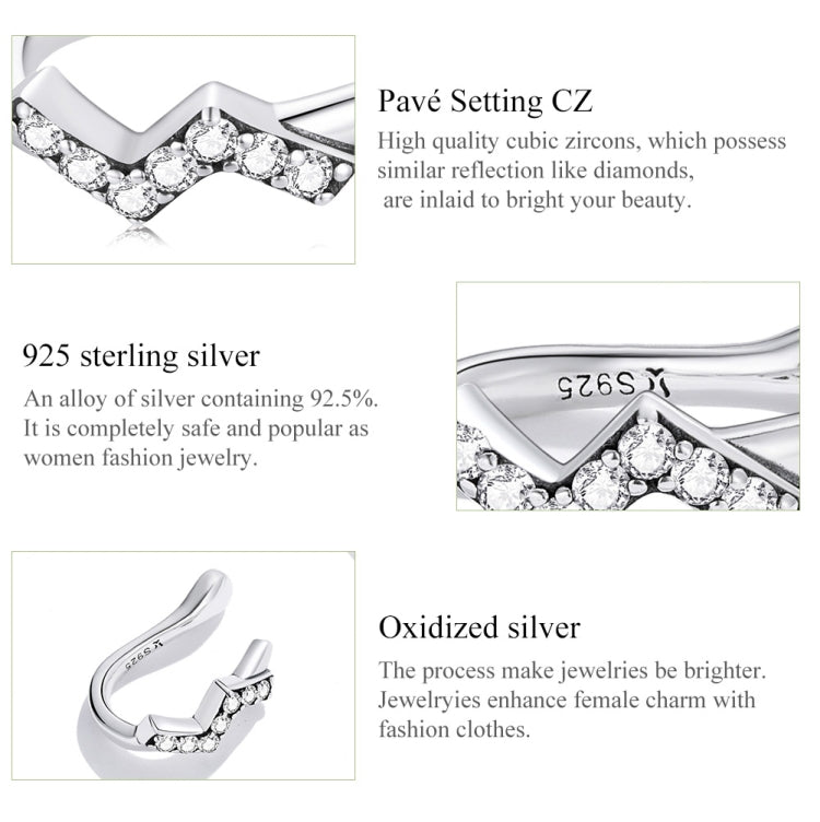 S925 Sterling Silver Lightning Zircon Ear Bone Clip Women Earrings