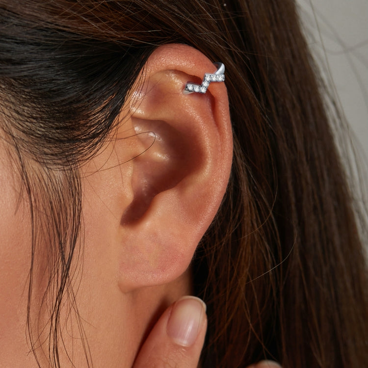 S925 Sterling Silver Lightning Zircon Ear Bone Clip Women Earrings