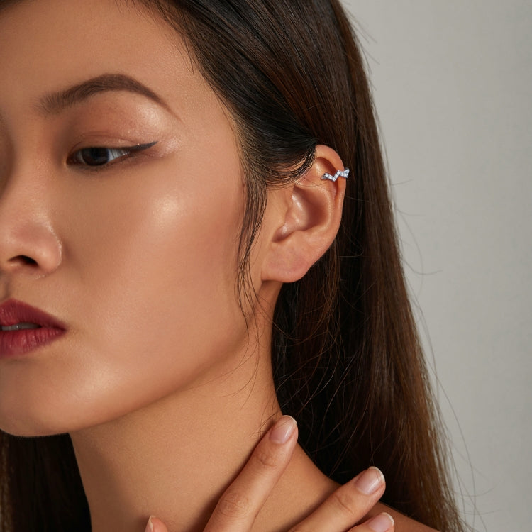 S925 Sterling Silver Lightning Zircon Ear Bone Clip Women Earrings