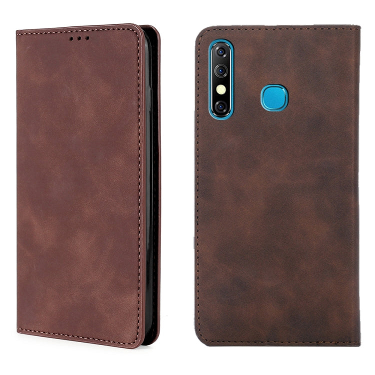 For Infinix Hot 8 / Hot 8 Lite X650 X650B / Tecon Camon 12 CC7 Sp Skin Feel Magnetic Horizontal Flip Leather Case with Holder & Card Slots