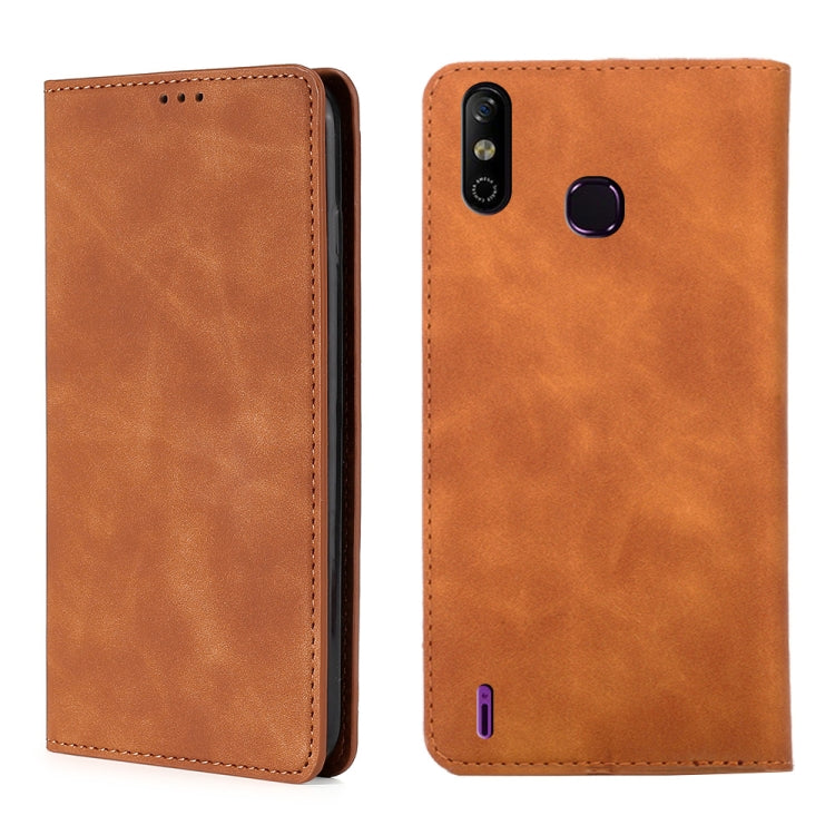 For Infinix Smart 4 X653 Skin Feel Magnetic Horizontal Flip Leather Case with Holder & Card Slots