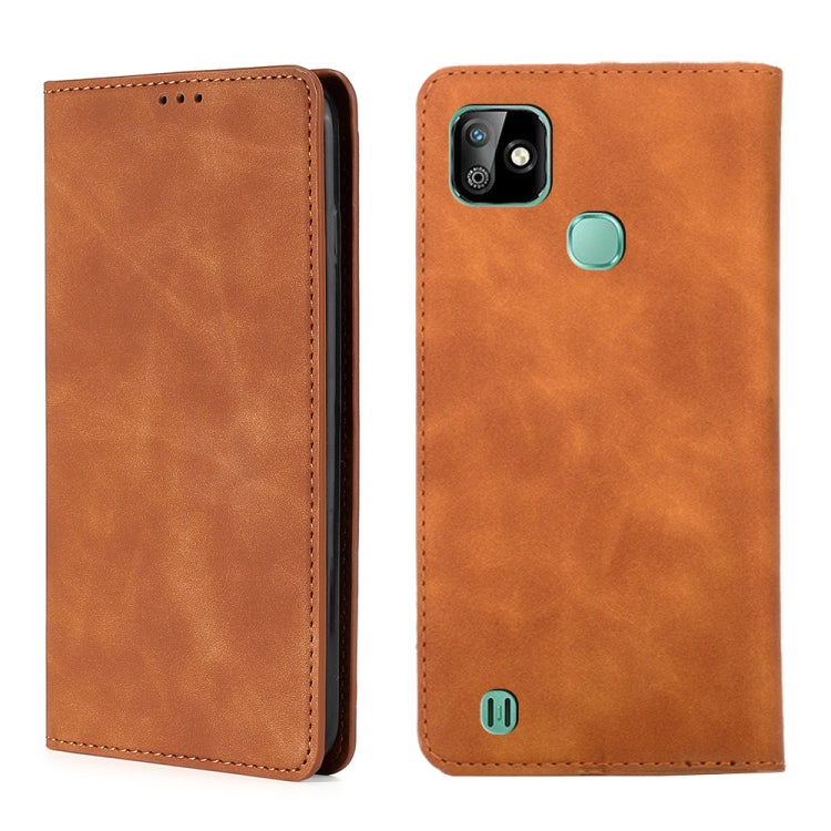 For Infinix Smart HD 2021 X612 Skin Feel Magnetic Horizontal Flip Leather Case with Holder & Card Slots