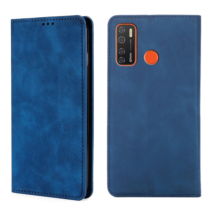 For Tecno Camon 15 CD7 / Camon 15 Air / Spark 5 / Spark 5 Pro KD7 K Skin Feel Magnetic Horizontal Flip Leather Case with Holder & Card Slots