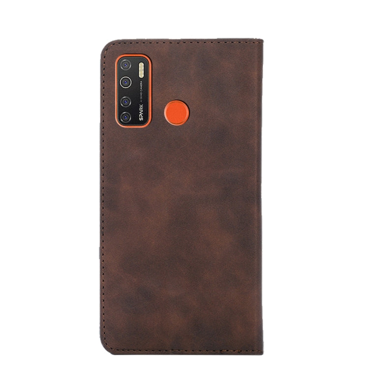 For Tecno Camon 15 CD7 / Camon 15 Air / Spark 5 / Spark 5 Pro KD7 K Skin Feel Magnetic Horizontal Flip Leather Case with Holder & Card Slots