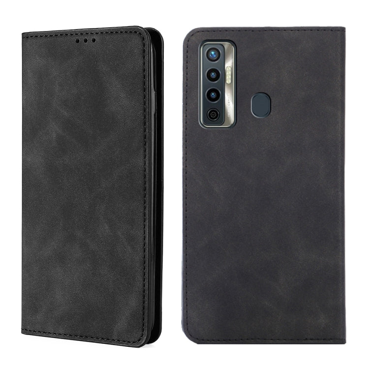 For Tecno Camon 17 Skin Feel Magnetic Horizontal Flip Leather Case with Holder & Card Slots