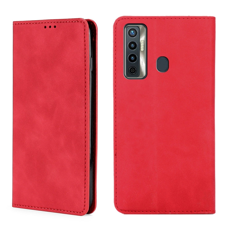 For Tecno Camon 17 Skin Feel Magnetic Horizontal Flip Leather Case with Holder & Card Slots