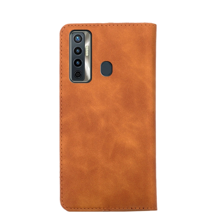 For Tecno Camon 17 Skin Feel Magnetic Horizontal Flip Leather Case with Holder & Card Slots