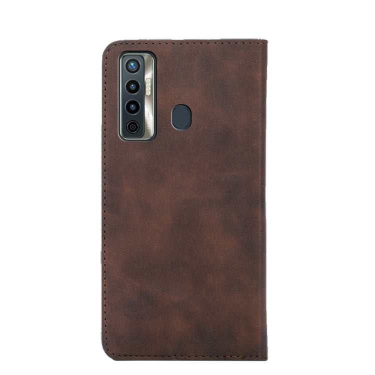 For Tecno Camon 17 Skin Feel Magnetic Horizontal Flip Leather Case with Holder & Card Slots