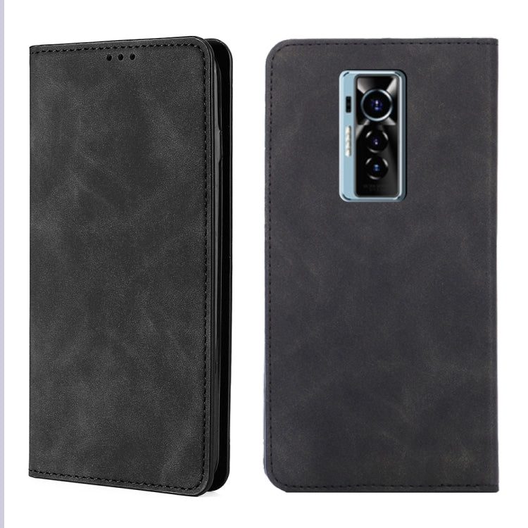 For Tecno Phantom X Skin Feel Magnetic Horizontal Flip Leather Case with Holder & Card Slots
