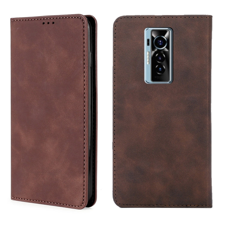 For Tecno Phantom X Skin Feel Magnetic Horizontal Flip Leather Case with Holder & Card Slots