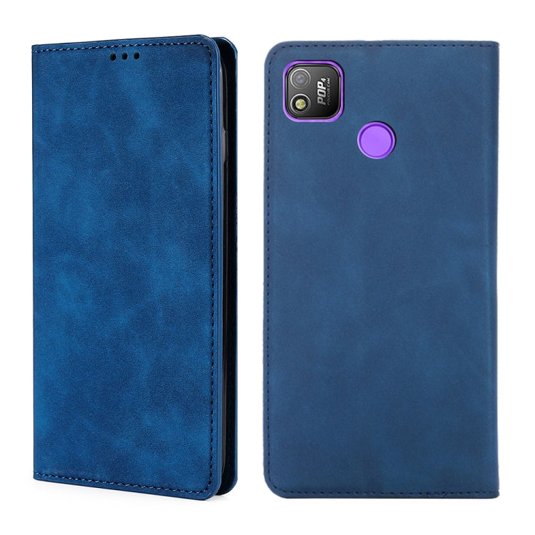 For Infinix Tecno Pop 4 Skin Feel Magnetic Horizontal Flip Leather Case with Holder & Card Slots