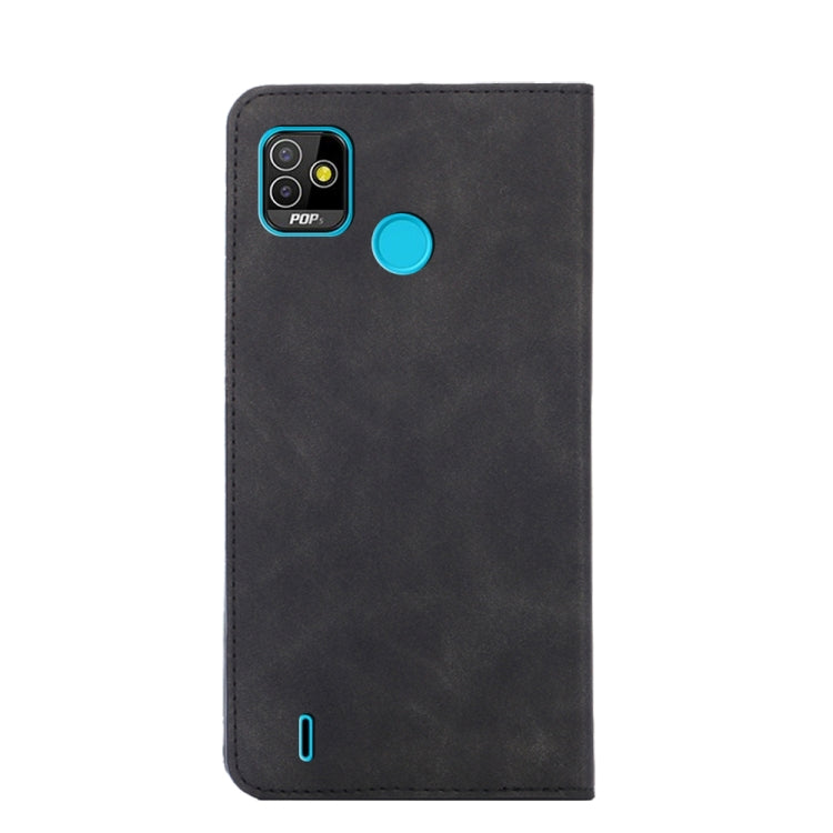 For Infinix Tecno Pop 5 Skin Feel Magnetic Horizontal Flip Leather Case with Holder & Card Slots