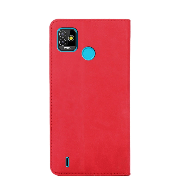 For Infinix Tecno Pop 5 Skin Feel Magnetic Horizontal Flip Leather Case with Holder & Card Slots