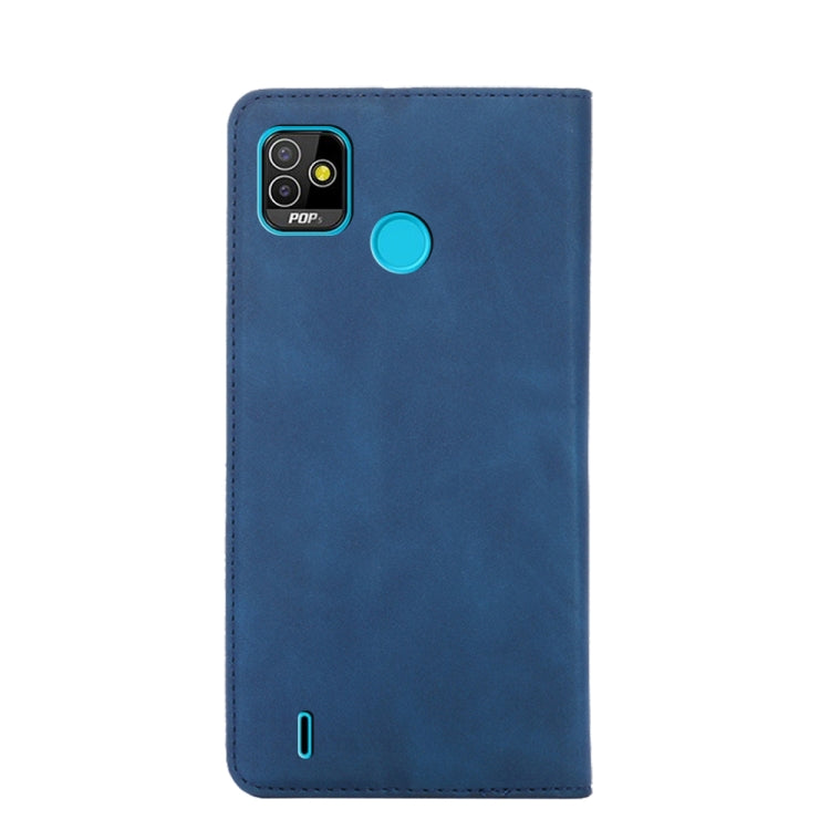 For Infinix Tecno Pop 5 Skin Feel Magnetic Horizontal Flip Leather Case with Holder & Card Slots