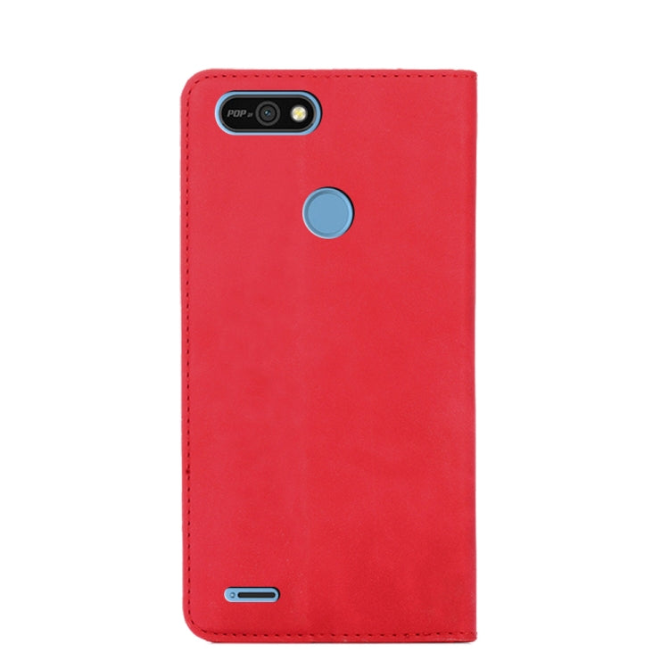 For Tecno Pop 2 / Pop 2 F / Pop 2 Pro / Pop 2 Power / Itel P13 B1F Skin Feel Magnetic Horizontal Flip Leather Case with Holder & Card Slots