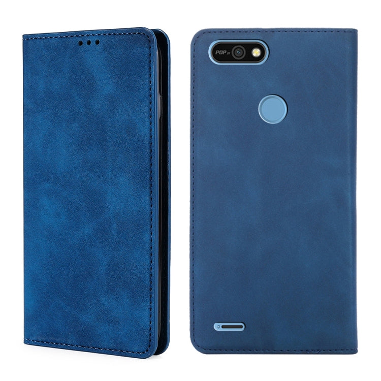 For Tecno Pop 2 / Pop 2 F / Pop 2 Pro / Pop 2 Power / Itel P13 B1F Skin Feel Magnetic Horizontal Flip Leather Case with Holder & Card Slots
