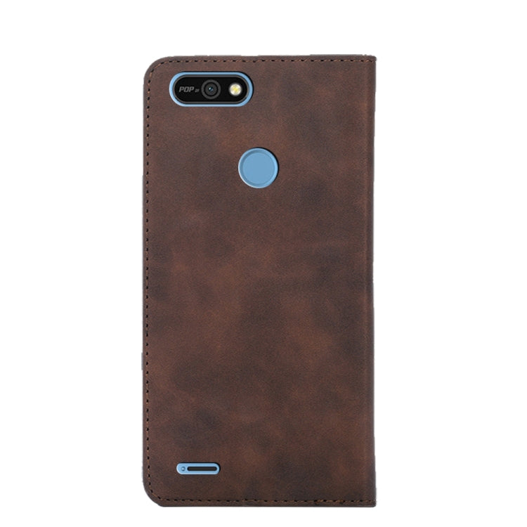 For Tecno Pop 2 / Pop 2 F / Pop 2 Pro / Pop 2 Power / Itel P13 B1F Skin Feel Magnetic Horizontal Flip Leather Case with Holder & Card Slots