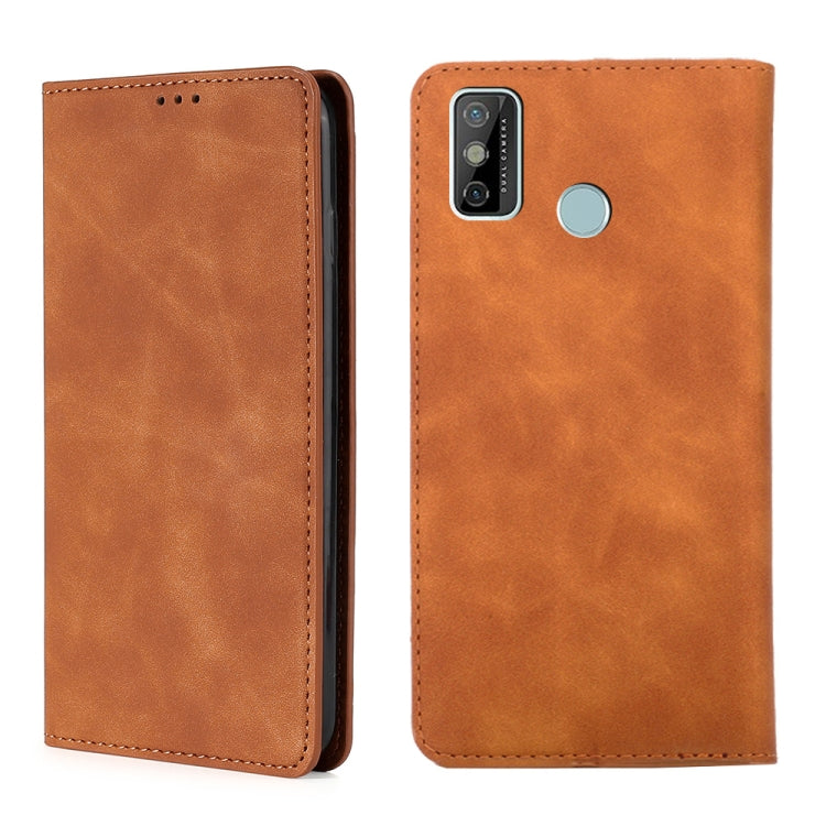 For Tecno Spark 6 GO Skin Feel Magnetic Horizontal Flip Leather Case with Holder & Card Slots