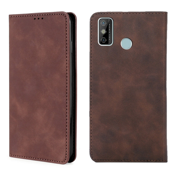 For Tecno Spark 6 GO Skin Feel Magnetic Horizontal Flip Leather Case with Holder & Card Slots