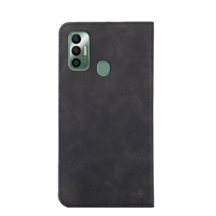 For Tecno Spark 7 Skin Feel Magnetic Horizontal Flip Leather Case with Holder & Card Slots