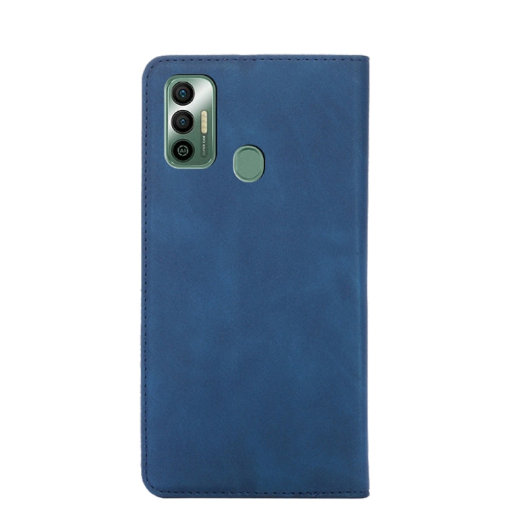 For Tecno Spark 7 Skin Feel Magnetic Horizontal Flip Leather Case with Holder & Card Slots