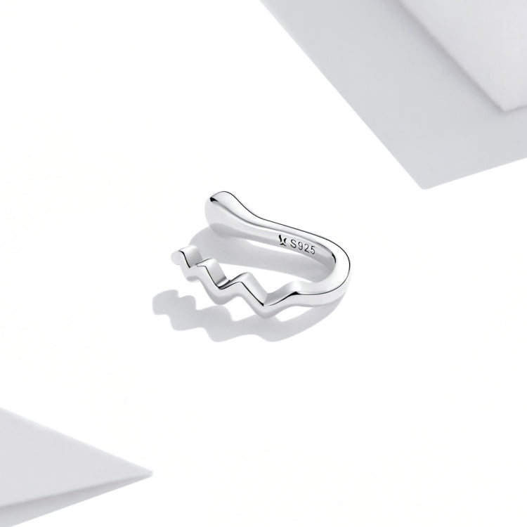 S925 Sterling Silver Wavy Lines Ear Bone Clip Women Earrings