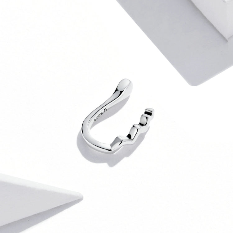 S925 Sterling Silver Wavy Lines Ear Bone Clip Women Earrings