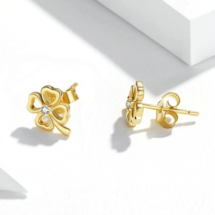 S925 Sterling Silver Lucky Clover Women Earrings