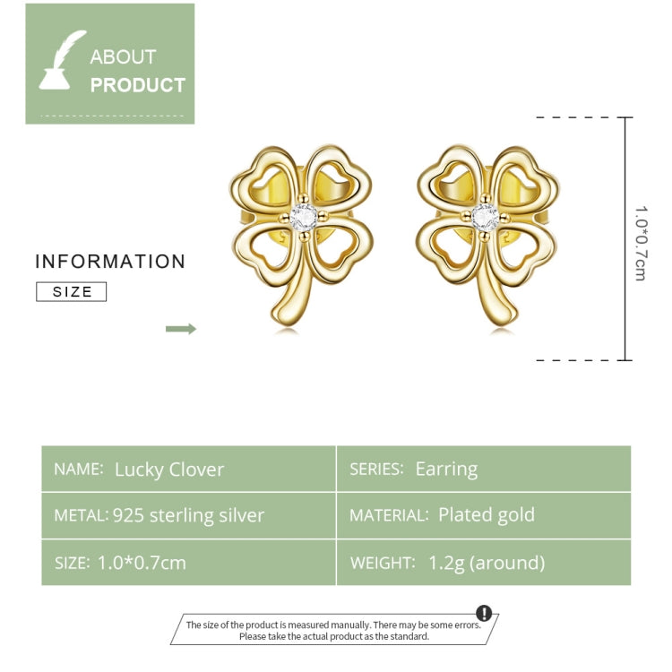 S925 Sterling Silver Lucky Clover Women Earrings
