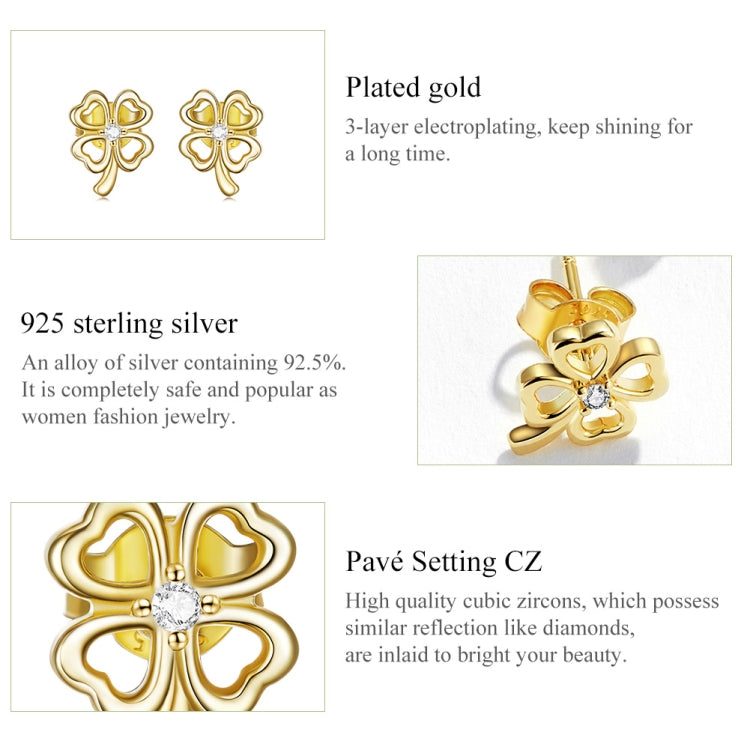 S925 Sterling Silver Lucky Clover Women Earrings