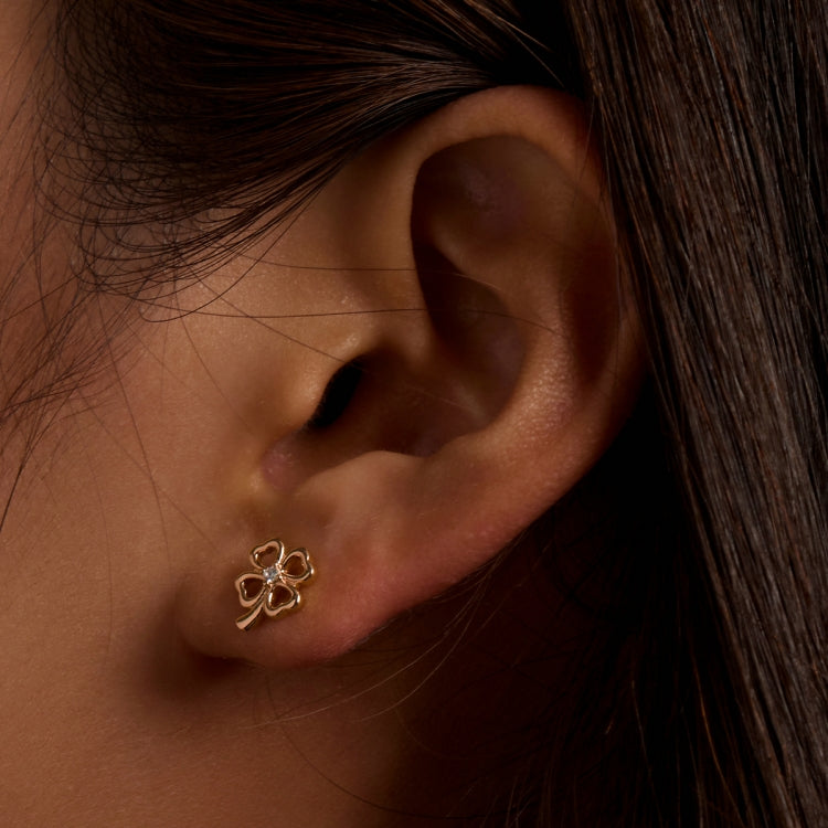 S925 Sterling Silver Lucky Clover Women Earrings