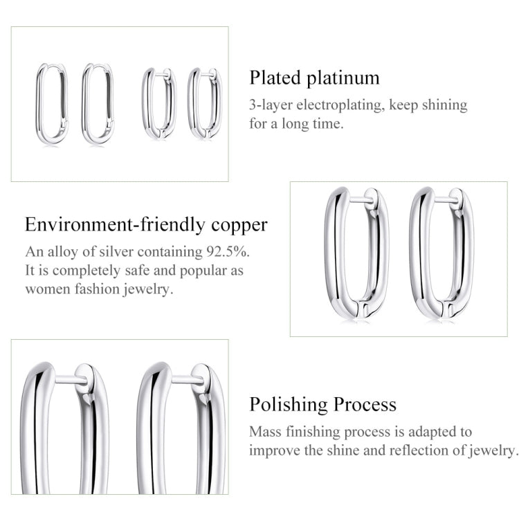 Platinum Plated Simple Ear Buckle Women Earrings