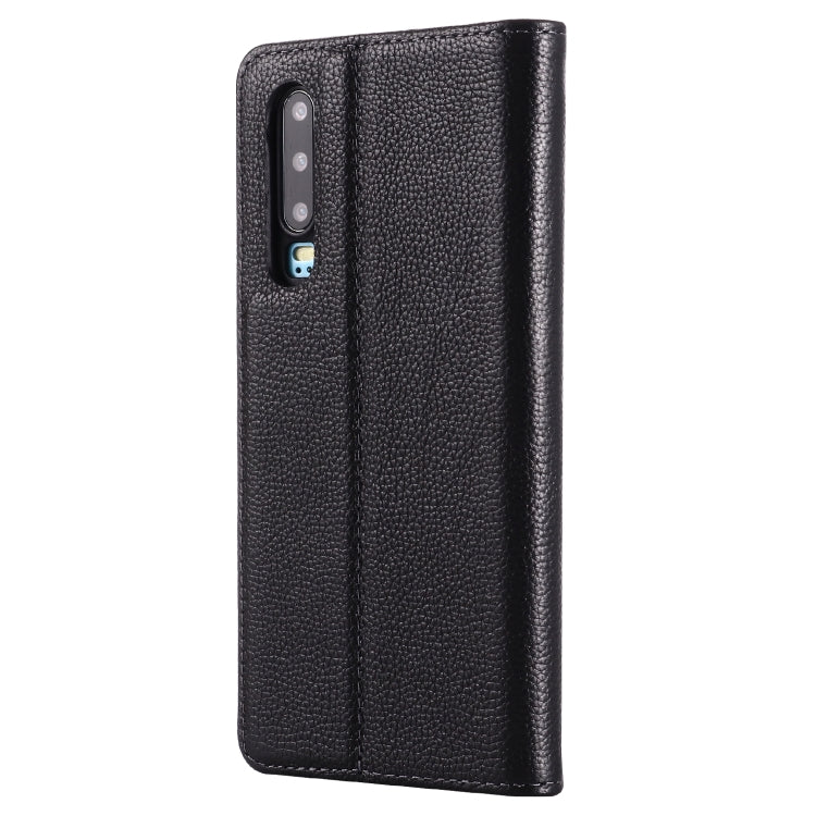 For Huawei P30 GEBEI Top-grain Leather Horizontal Flip Protective Case with Holder & Card Slots