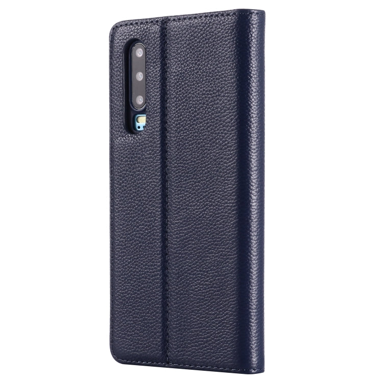 For Huawei P30 GEBEI Top-grain Leather Horizontal Flip Protective Case with Holder & Card Slots