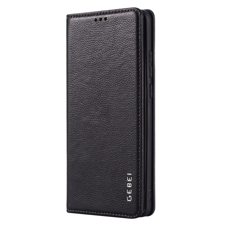For Huawei P30 Pro GEBEI Top-grain Leather Horizontal Flip Protective Case with Holder & Card Slots