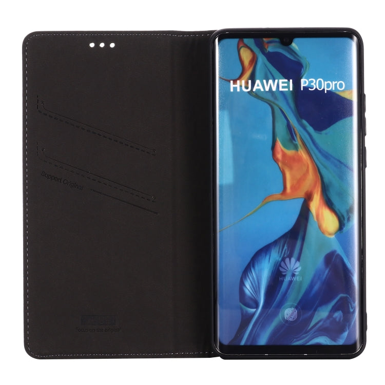 For Huawei P30 Pro GEBEI Top-grain Leather Horizontal Flip Protective Case with Holder & Card Slots