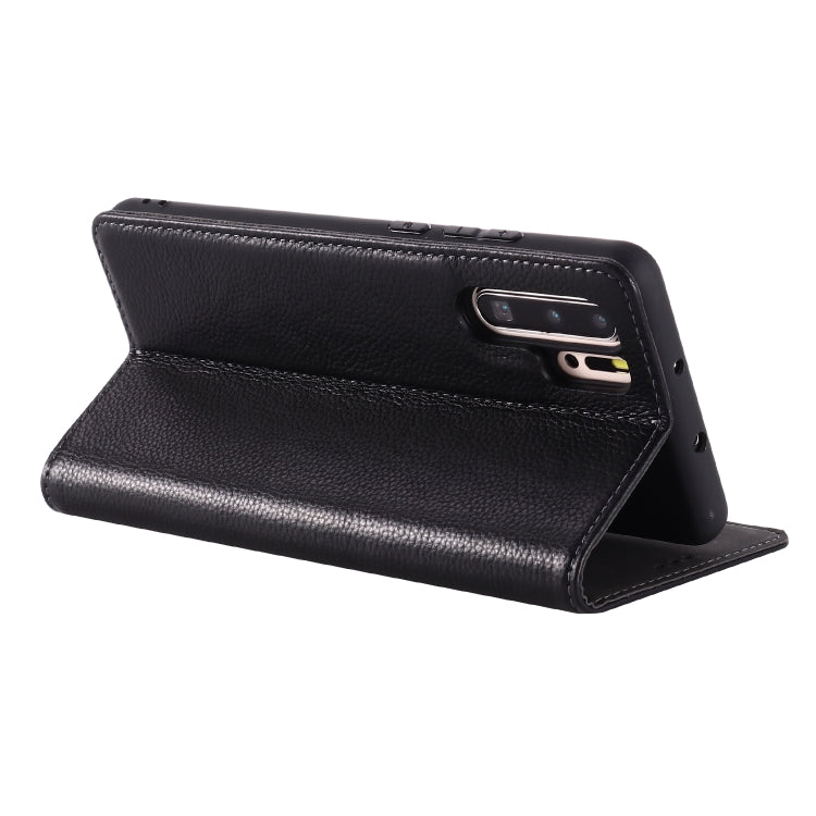 For Huawei P30 Pro GEBEI Top-grain Leather Horizontal Flip Protective Case with Holder & Card Slots
